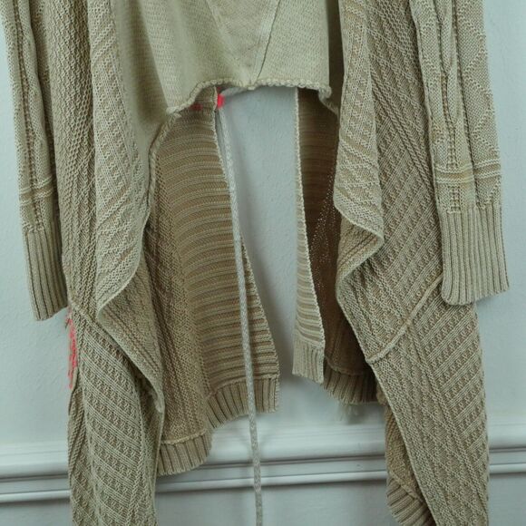 Free People XS Cardigan Chunky Knit Goblincore Fairy Grunge Boho Asymmetric - Picture 9 of 11